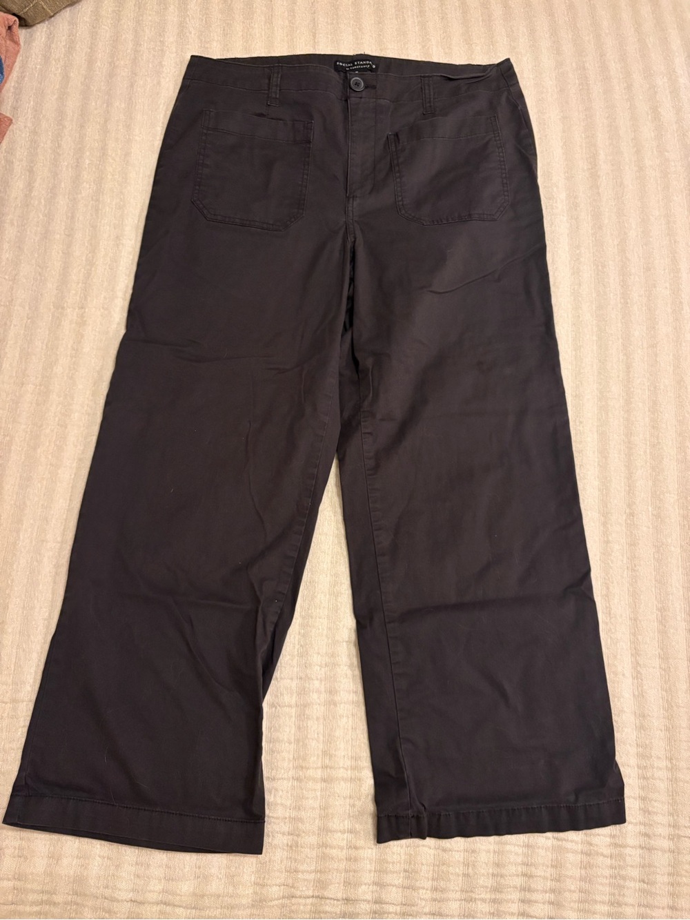 Cropped Wide-Leg Ankle Pants in Black